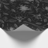 Sketched Floral Outline Pattern Grey/Black ID939 Cadeaupapier (Hoek)
