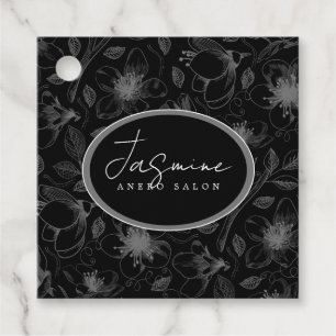 Sketched Floral overzicht QR-code grijs/Blk ID939 Bedankjes Labels