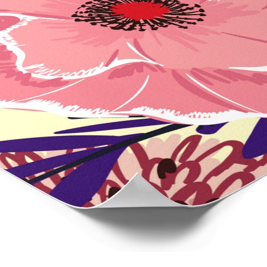 Sketched flower design in bright coñes seamlesp poster (Hoek)