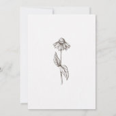 Sketched Hand Drawn Wildflower Wedding Kaart (Achterkant)