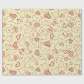 Sketched Hearts Valentijn Cadeaupapier (Vlak)