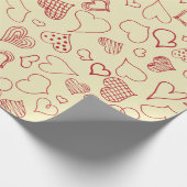 Sketched Hearts Valentijn Cadeaupapier (Hoek)