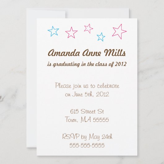 Sketched Loose Leaf Graduation Party Save the Date Kaart (Achterkant)