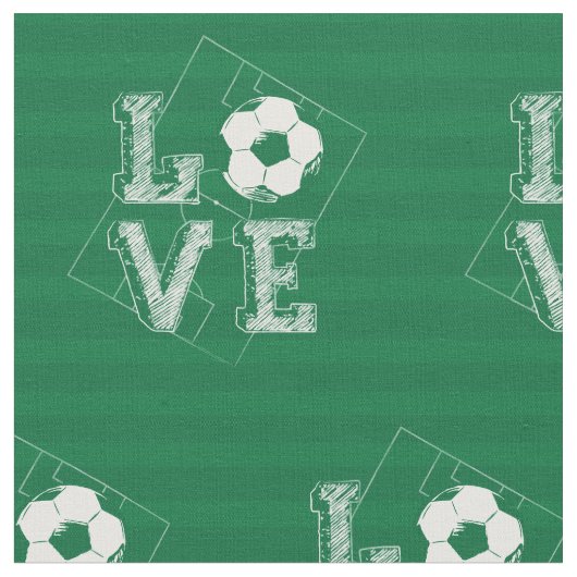 Sketched Love Soccer Stof (Close Up)