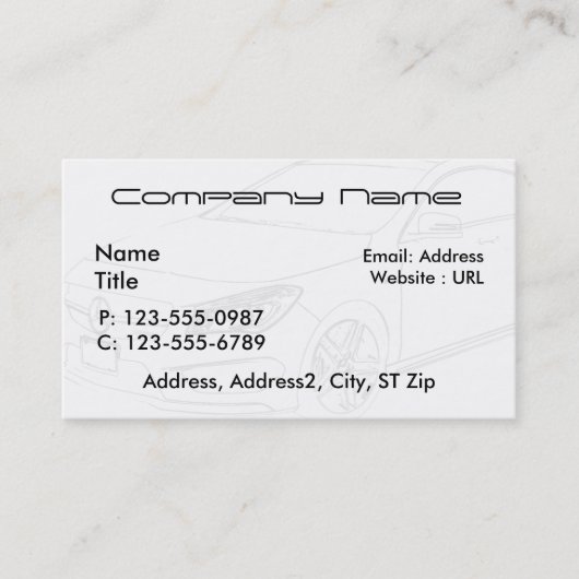 Sketched Mercedes Benz Visitekaartjes (Voorkant)