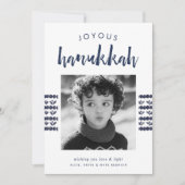 Sketched Navy | Hanukkah-fotokaart Feestdagenkaart (Voorkant)