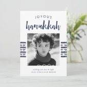 Sketched Navy | Hanukkah-fotokaart Feestdagenkaart (Staand voorkant)