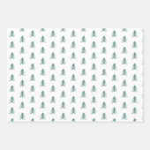 Sketched Pine Trees Coordinating Holiday Inpakpapier Vel (Voorkant 3)
