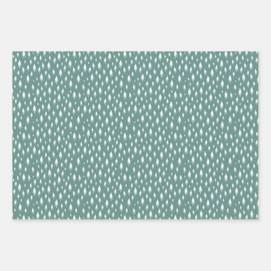 Sketched Pine Trees Coordinating Holiday Inpakpapier Vel (Voorkant)