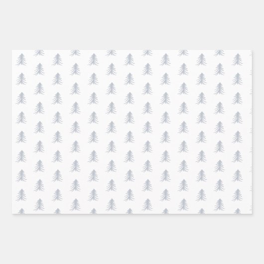 Sketched Pine Trees Coordinating Holiday Inpakpapier Vel (Voorkant 3)