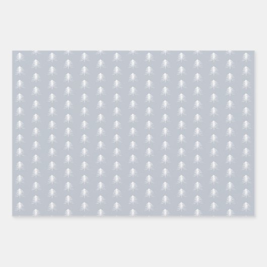 Sketched Pine Trees Coordinating Holiday Inpakpapier Vel (Voorkant 2)