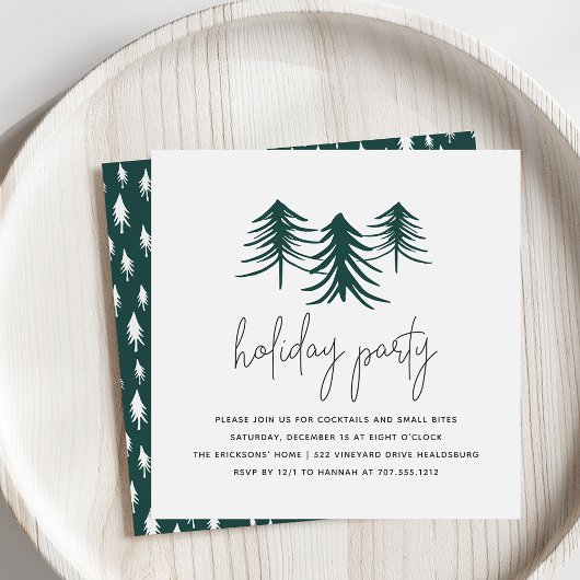 Sketched Pines | Moderne feestdag Kaart