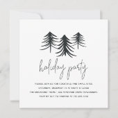 Sketched Pines | Moderne feestdag Kaart (Voorkant)