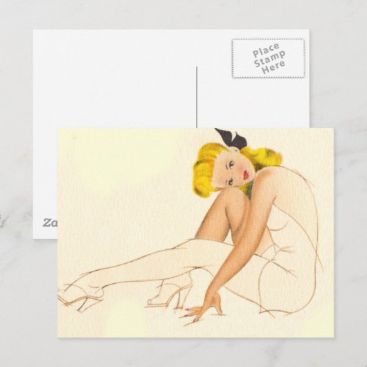 Sketched Pinup Briefkaart (Voorkant / Achterkant)