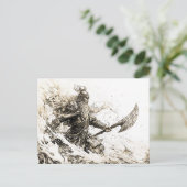 sketched representation of a Viking god Briefkaart (Staand voorkant)