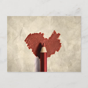 Sketched Scribble Heart Briefkaart