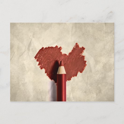 Sketched Scribble Heart Briefkaart (Voorkant)