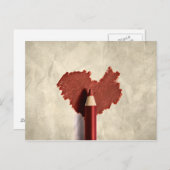 Sketched Scribble Heart Briefkaart (Voorkant / Achterkant)