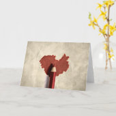 Sketched Scribble Heart Kaart (Gele Bloem)