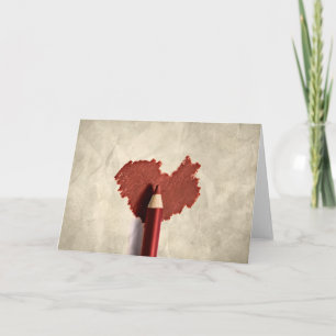 Sketched Scribble Heart Kaart