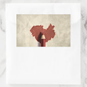 Sketched Scribble Heart Rechthoekige Sticker (Tas)