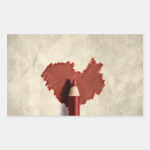 Sketched Scribble Heart Rechthoekige Sticker (Voorkant)