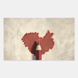 Sketched Scribble Heart Rechthoekige Sticker