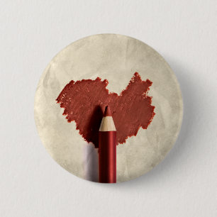 Sketched Scribble Heart Ronde Button 5,7 Cm