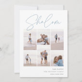 Sketched Shalom 6 Foto Collage Hanukkah Feestdagenkaart (Voorkant)