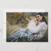 Sketched Shalom Full Photo Hanukkah Feestdagenkaart (Voorkant)