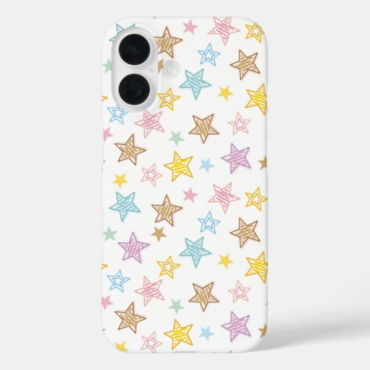 Sketched Stars Pattern Case-Mate iPhone Case (Achterkant)
