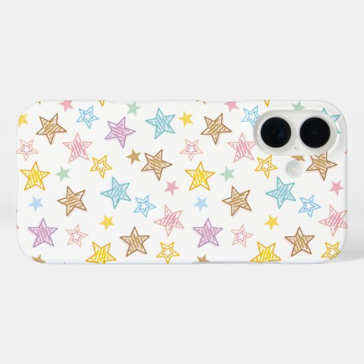 Sketched Stars Pattern Case-Mate iPhone Case (Achterkant (horizontaal))
