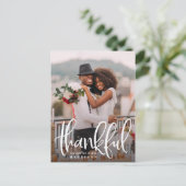 Sketched Thanks | Wedding Photo Thank You Briefkaart (Staand voorkant)