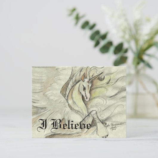 Sketched Unicorn-Briefkaart Briefkaart (Staand voorkant)