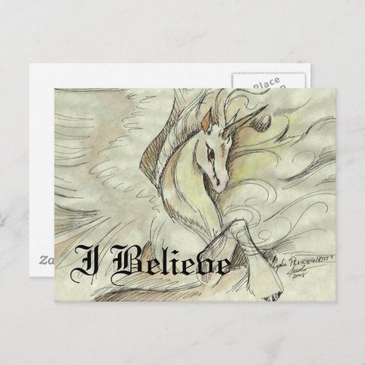 Sketched Unicorn-Briefkaart Briefkaart (Voorkant / Achterkant)