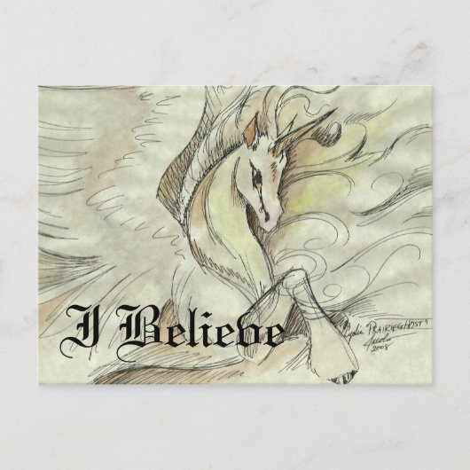 Sketched Unicorn-Briefkaart Briefkaart (Voorkant)