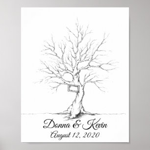 Sketched Wedding Fingerprint Tree N.2 Poster