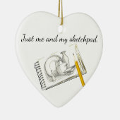 Sketching is Mijn Hobby Heart Shaped Keramisch Ornament (Rechts)