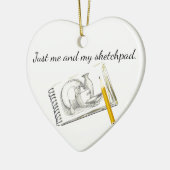 Sketching is Mijn Hobby Heart Shaped Keramisch Ornament (Links)