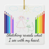 Sketching is Mijn Hobby Keramisch Ornament (Achterkant)