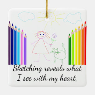 Sketching is Mijn Hobby Keramisch Ornament