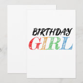 sketchy and colorful birthday girl save the date (Voorkant / Achterkant)