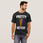 Sketchy Artist Painter-leraar T-shirt (Voorkant volledig)