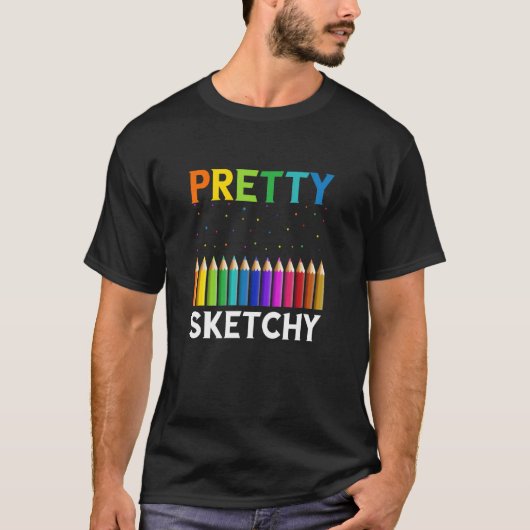 Sketchy Artist Pencils Schets Pai T-shirt (Voorkant)