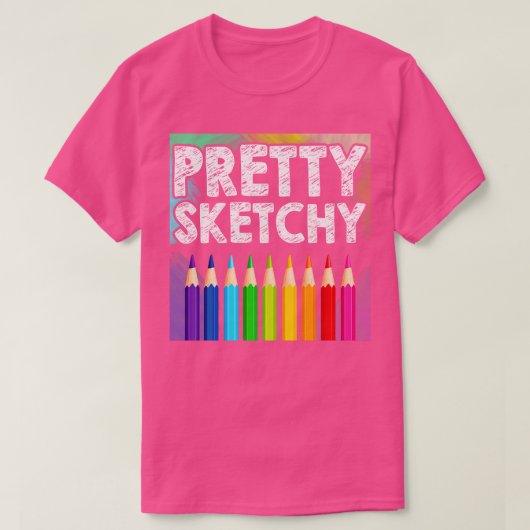Sketchy Artist Pencils Schets Pai T-shirt (Design voorkant)