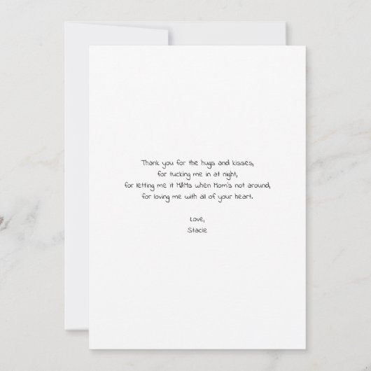 Sketchy Black en White Best Pap Ever Bedankkaart (Achterkant)