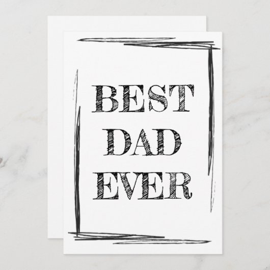Sketchy Black en White Best Pap Ever Bedankkaart (Voorkant / Achterkant)