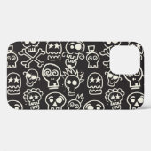 Sketchy Black Skull Naadloze Wallpaper Case-Mate iPhone Case (Achterkant (horizontaal))