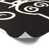 Sketchy Black Skull Naadloze Wallpaper Poster (Hoek)