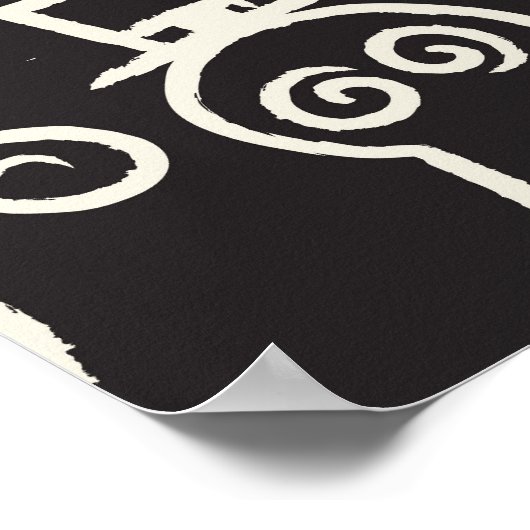 Sketchy Black Skull Naadloze Wallpaper Poster (Hoek)